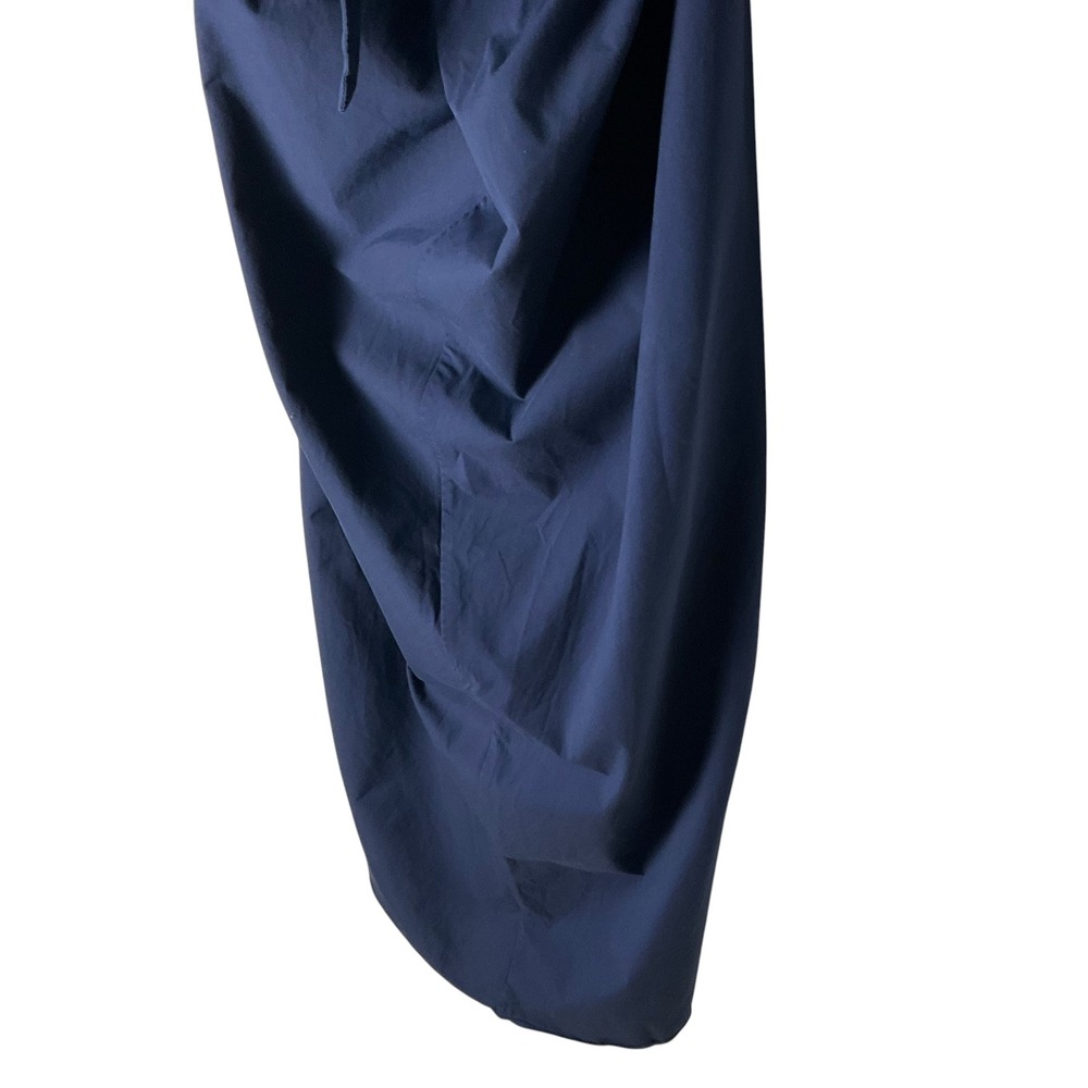 Caroline Constas Reyna Maxi Dress Puff-Sleeve Tie-Front Navy Blue Medium *READ* - Picture 4 of 9